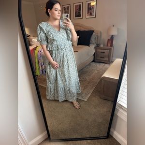 Hyacinth House Blue Floral Meadow Midi Dress XXL